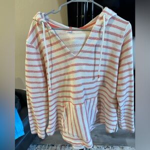 Old Navy Large beach fleece red stripe sweater